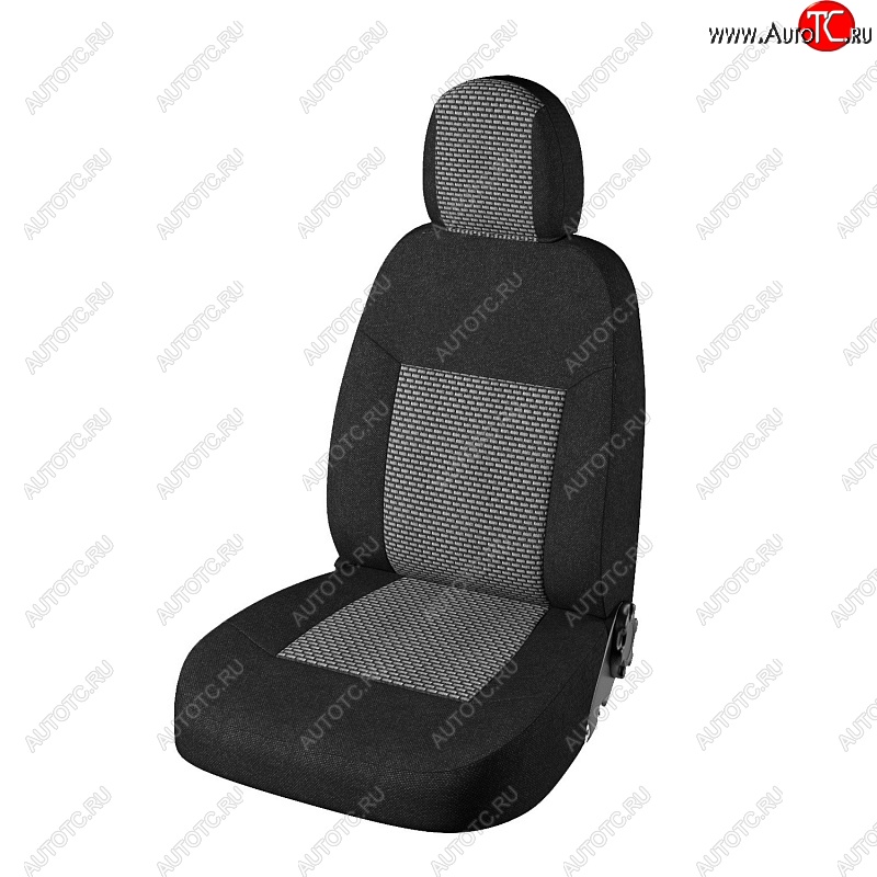 2 199 р. Чехлы для сидений Lord Autofashion Стандарт Плюс (жаккард, 2014-2016)  Chevrolet Niva  2123 (2009-2020), Лада 2123 (Нива Шевроле) (2009-2021) (Чёрный, вставка Сеул Серый)  с доставкой в г. Майкоп