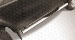 Защита порогов (Ø76 с проступью, нержавейка) Slitkoff Лада Нива 4х4  2121 - нива 4х4 ( 2121,  2131)