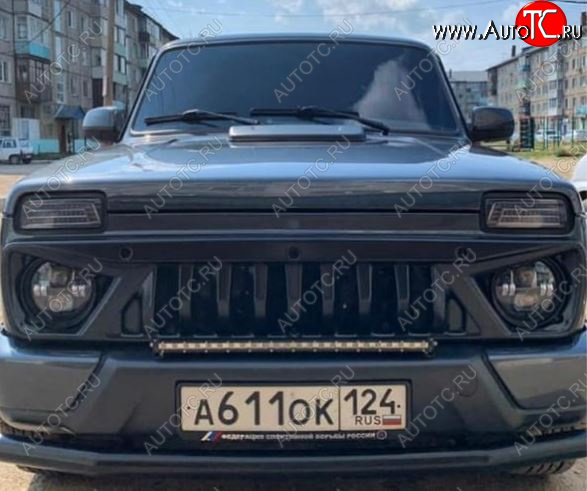 2 549 р. Решётка радиатора в сборе Раптор (с сеткой) Лада нива 4х4 2131 5 дв. 1-ый рестайлинг (2019-2021) (Неокрашенная)  с доставкой в г. Майкоп