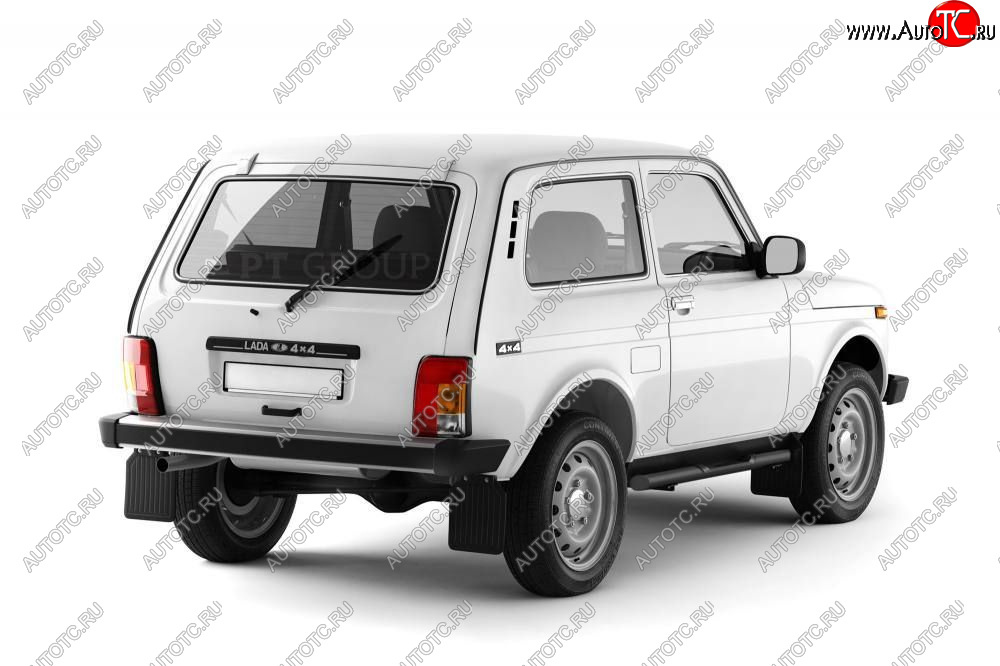 5 109 р. Защита порогов из трубы Ø63 мм с проступью Petroil Tuning Лада Нива 4х4 2121 3 дв. дорестайлинг (1977-2019) (Сталь с полимерным покрытием, Черная (шагрень))  с доставкой в г. Майкоп