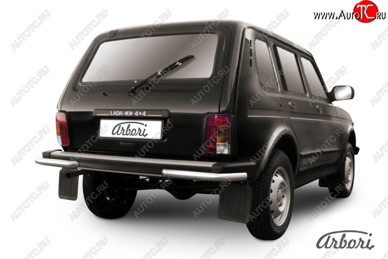 6 209 р. Защита заднего бампера Arbori (нержавейка, 1 труба d57 mm). Лада нива 4х4 2131 5 дв. дорестайлинг (1993-2019)  с доставкой в г. Майкоп