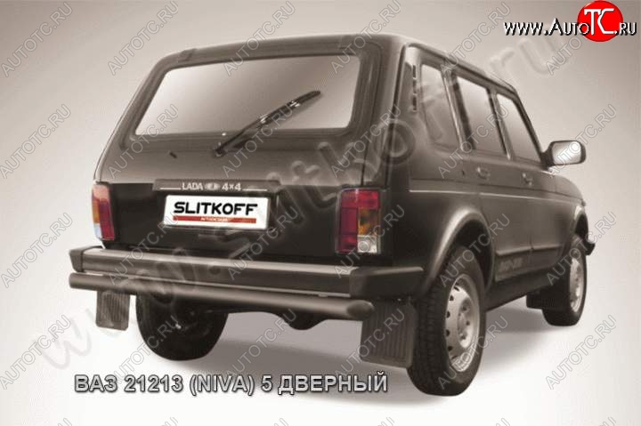 5 189 р. Защита задняя Slitkoff  Лада нива 4х4 ( 2131,  2121-80) (1993-2019) 5 дв. дорестайлинг, ФОРА (Сталь с полимерным покрытием. Цвет: чёрный )  с доставкой в г. Майкоп