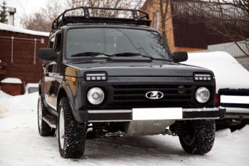 3 989 р. Дневные ходовые огни с поворотниками Тюн-Авто Urban Лада нива 4х4 2121 3 дв. 1-ый рестайлинг (2019-2021) (Поворотник в ВЕРХНЕЙ секции, рассеянный свет)  с доставкой в г. Майкоп. Увеличить фотографию 5