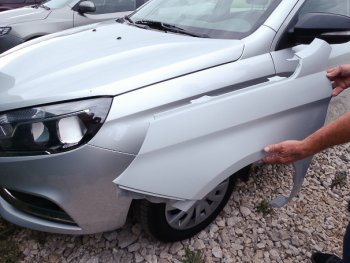 5 499 р. Переднее левое пластиковое крыло АвторитетПласт  Лада Веста ( 2180,  SW 2181) (2015-2025) седан дорестайлинг, универсал дорестайлинг, седан рестайлинг, универсал рестайлинг (Неокрашенное)  с доставкой в г. Майкоп. Увеличить фотографию 2
