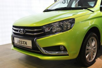 2 649 р. Хромированые вставки в штатную решетку радиатора CrTuning Лада Веста SW 2181 универсал дорестайлинг (2017-2022)  с доставкой в г. Майкоп. Увеличить фотографию 3