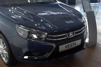 2 649 р. Хромированые вставки в штатную решетку радиатора CrTuning Лада Веста SW 2181 универсал дорестайлинг (2017-2022)  с доставкой в г. Майкоп. Увеличить фотографию 4