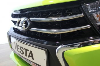 2 649 р. Хромированые вставки в штатную решетку радиатора CrTuning Лада Веста SW 2181 универсал дорестайлинг (2017-2022)  с доставкой в г. Майкоп. Увеличить фотографию 5