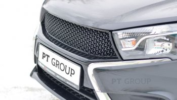 8 309 р. Решетка радиатора Petroil Tuning (Exclusive / Luxe) Лада Веста SW 2181 универсал дорестайлинг (2017-2022)  с доставкой в г. Майкоп. Увеличить фотографию 2