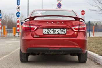 9 449 р. Спойлер Артформ Лада Веста 2180 седан дорестайлинг (2015-2023) (Окрашенный)  с доставкой в г. Майкоп. Увеличить фотографию 2