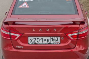 9 449 р. Спойлер Артформ Лада Веста 2180 седан дорестайлинг (2015-2023) (Окрашенный)  с доставкой в г. Майкоп. Увеличить фотографию 5