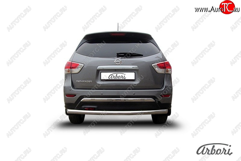 14 363 р. Защита заднего бампера Arbori (нержавейка, 1 труба d76 mm). Nissan Pathfinder R52 дорестайлинг (2012-2017)  с доставкой в г. Майкоп