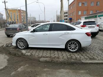3 399 р. Пороги накладки VTS Лада Веста SW 2181 универсал дорестайлинг (2017-2022) (Неокрашенные)  с доставкой в г. Майкоп. Увеличить фотографию 3