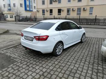 3 399 р. Пороги накладки VTS Лада Веста SW 2181 универсал дорестайлинг (2017-2022) (Неокрашенные)  с доставкой в г. Майкоп. Увеличить фотографию 4