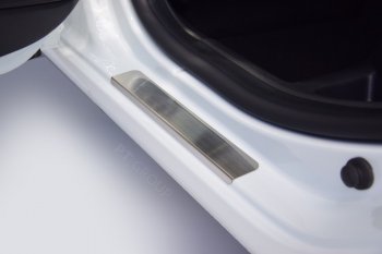 2 399 р. Пороги накладки в проем дверей Petroil Tuning Лада Веста 2180 седан дорестайлинг (2015-2023) (Нержавейка)  с доставкой в г. Майкоп. Увеличить фотографию 5
