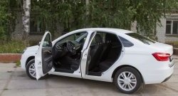 Накладки порожков салона RA Лада Веста Кросс 2181 универсал рестайлинг (2022-2025) (Комплект (4 шт.))