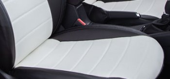 6 999 р. Чехлы Seintex (экокожа, 40/60, Airbag)  Лада Веста ( 2180,  SW 2181) - Веста Кросс ( 2181,  2180) (черный/белый)  с доставкой в г. Майкоп. Увеличить фотографию 4