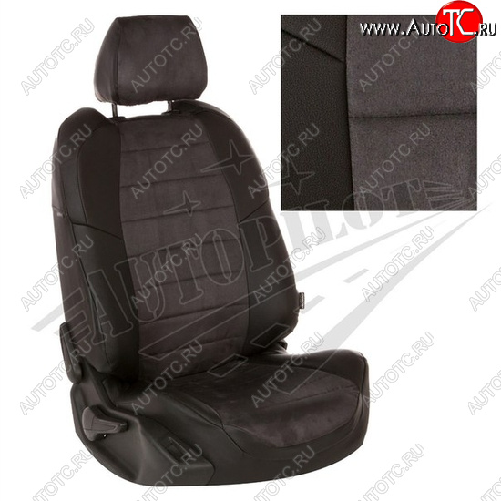 13 849 р. Чехлы сидений AUTOPILOT Алькантара (PC 40/60, с/без подлок.)  Лада Веста ( 2180,  SW 2181) - Веста Кросс ( 2181,  2180) (Черный + Темно серый)  с доставкой в г. Майкоп