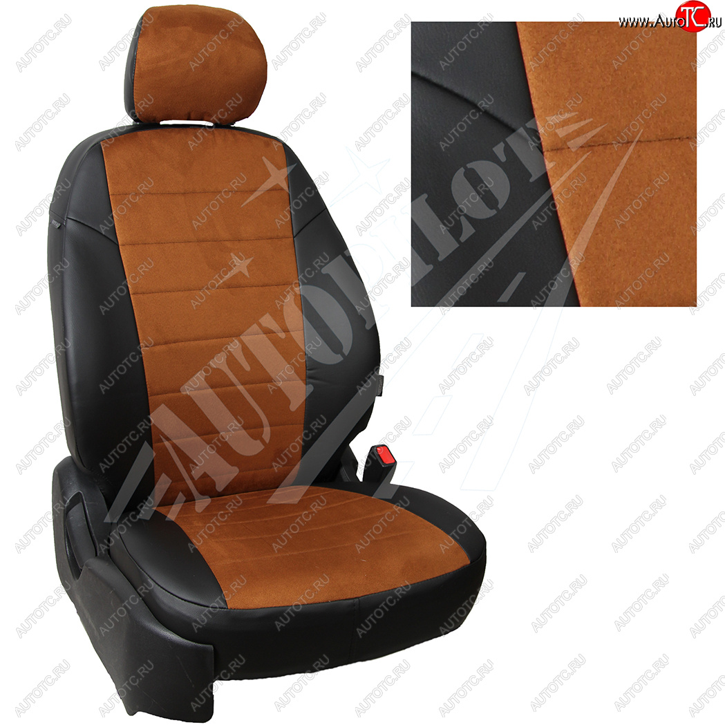 13 849 р. Чехлы сидений AUTOPILOT Алькантара (PC 40/60, с/без подлок.)  Лада Веста ( 2180,  SW 2181) - Веста Кросс ( 2181,  2180) (Черный + Коричневый)  с доставкой в г. Майкоп