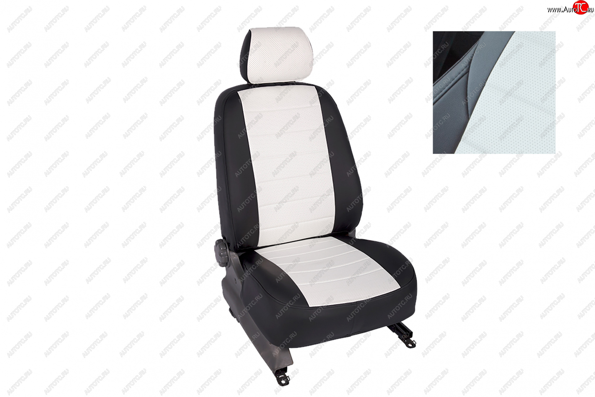 6 999 р. Чехлы Seintex (экокожа, 40/60, Airbag)  Лада Веста ( 2180,  SW 2181) - Веста Кросс ( 2181,  2180) (черный/белый)  с доставкой в г. Майкоп
