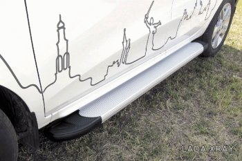 13 349 р. Алюминиевые пороги для ног Slitkoff (Optima)  Лада XRAY (2016-2022) (Чёрные)  с доставкой в г. Майкоп. Увеличить фотографию 2