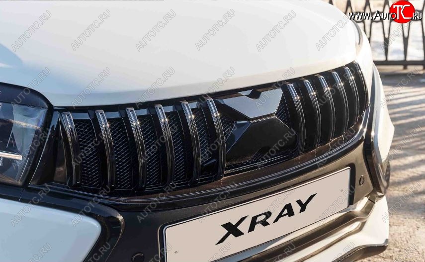 5 899 р. Решетка радиатора Next X Лада XRAY (2016-2022) (Черный глянец)  с доставкой в г. Майкоп
