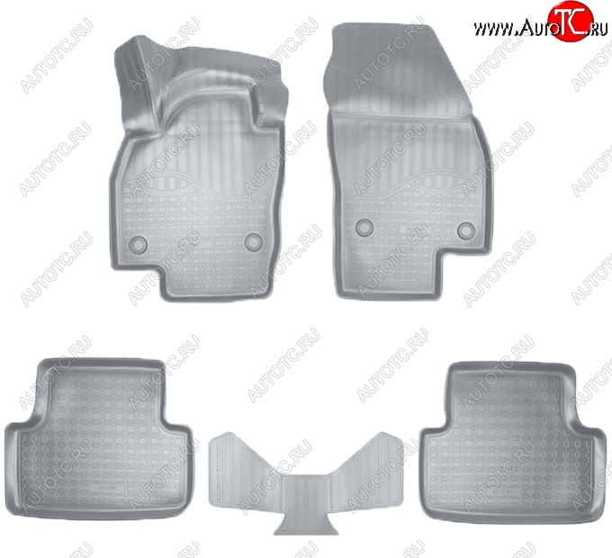 3 069 р. Коврики салонные Noplast (3D)  Volkswagen T-Cross (2019-2025) (Серые)  с доставкой в г. Майкоп