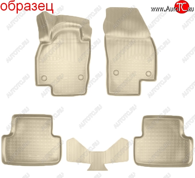 3 069 р. Коврики салонные Noplast (3D)  Volkswagen T-Roc  универсал (2017-2025) (Бежевые)  с доставкой в г. Майкоп