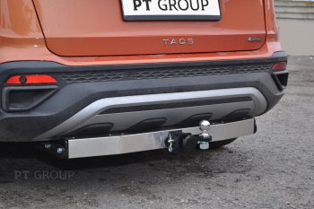 17 659 р. Фаркоп Petroil Tuning (съемный квадрат, с нержавеющей пластиной) Volkswagen Taos (2020-2022)  с доставкой в г. Майкоп. Увеличить фотографию 3
