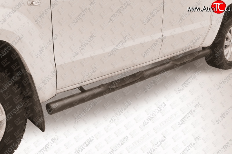 15 949 р. Защита порогов d76 с проступями  Volkswagen Amarok (2009-2016) дорестайлинг (Цвет: серебристый)  с доставкой в г. Майкоп