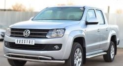 18 549 р. Защита переднего бампера (2 трубыØ63 и 42 мм, нержавейка) SLITKOFF  Volkswagen Amarok (2009-2016) дорестайлинг  с доставкой в г. Майкоп. Увеличить фотографию 4