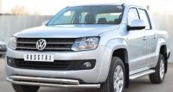 18 999 р. Защита переднего бампера (2 трубыØ63 мм, нержавейка) SLITKOFF  Volkswagen Amarok (2009-2016) дорестайлинг  с доставкой в г. Майкоп. Увеличить фотографию 4