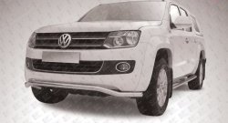 Фигурная защита переднего бампера диаметром 57 мм Slitkoff Volkswagen Amarok (2009-2016) дорестайлинг