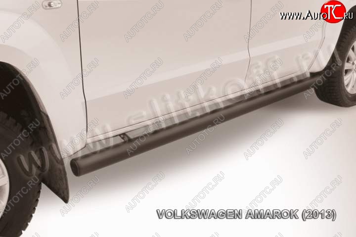 13 199 р. Защита порогов Slitkoff  Volkswagen Amarok (2009-2016) дорестайлинг (Цвет: серебристый)  с доставкой в г. Майкоп