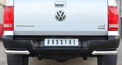 19 999 р. Защита заднего бампера (Ø63 и 42 мм, нержавейка) SLITKOFF Volkswagen Amarok дорестайлинг (2009-2016)  с доставкой в г. Майкоп. Увеличить фотографию 2