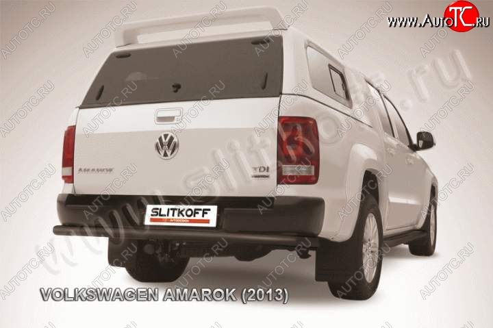 11 999 р. Защита задняя Slitkoff  Volkswagen Amarok (2009-2016) дорестайлинг (Цвет: серебристый)  с доставкой в г. Майкоп
