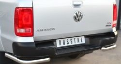 16 549 р. Одинарная защита заднего бампера из трубы диаметром 63 мм SLITKOFF Volkswagen Amarok дорестайлинг (2009-2016)  с доставкой в г. Майкоп. Увеличить фотографию 2