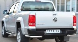 16 549 р. Одинарная защита заднего бампера из трубы диаметром 63 мм SLITKOFF Volkswagen Amarok дорестайлинг (2009-2016)  с доставкой в г. Майкоп. Увеличить фотографию 3