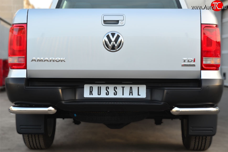 16 549 р. Одинарная защита заднего бампера из трубы диаметром 63 мм SLITKOFF Volkswagen Amarok дорестайлинг (2009-2016)  с доставкой в г. Майкоп