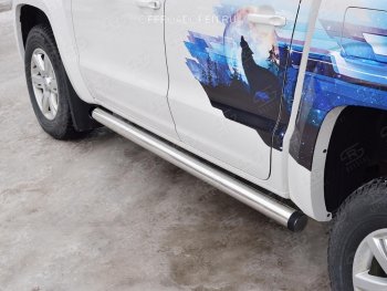 21 649 р. Пороги труба d76 (v2) Russtail  Volkswagen Amarok (2016-2022) рестайлинг  с доставкой в г. Майкоп. Увеличить фотографию 3