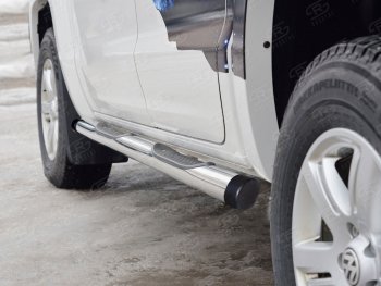 22 549 р. Пороги труба d76 с накладкой (v2) SLITKOFF  Volkswagen Amarok (2016-2022) рестайлинг  с доставкой в г. Майкоп. Увеличить фотографию 2