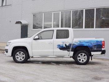 22 549 р. Пороги труба d76 с накладкой (v2) SLITKOFF  Volkswagen Amarok (2016-2022) рестайлинг  с доставкой в г. Майкоп. Увеличить фотографию 4