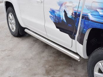 23 799 р. Пороги труба d76 (v3) SLITKOFF  Volkswagen Amarok (2016-2022) рестайлинг  с доставкой в г. Майкоп. Увеличить фотографию 2