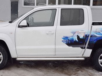 23 799 р. Пороги труба d76 (v3) SLITKOFF  Volkswagen Amarok (2016-2022) рестайлинг  с доставкой в г. Майкоп. Увеличить фотографию 3