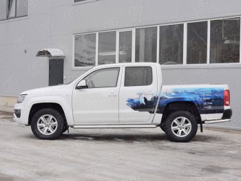 23 799 р. Пороги труба d76 (v3) SLITKOFF  Volkswagen Amarok (2016-2022) рестайлинг  с доставкой в г. Майкоп. Увеличить фотографию 4