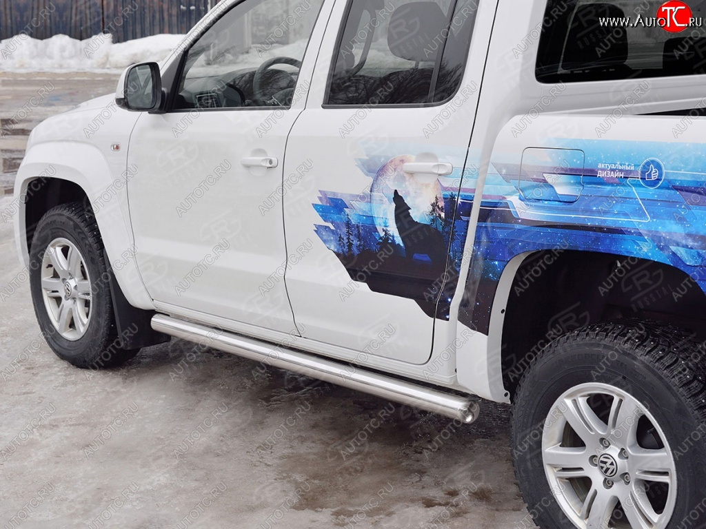 23 799 р. Пороги труба d76 (v3) SLITKOFF  Volkswagen Amarok (2016-2022) рестайлинг  с доставкой в г. Майкоп