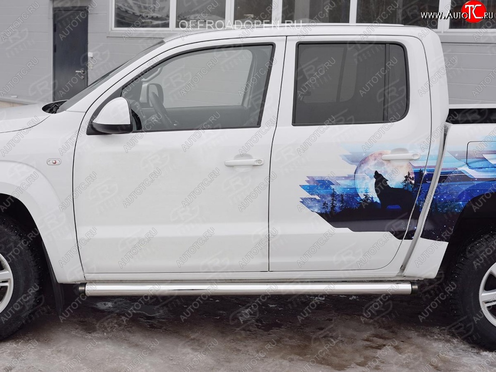 21 649 р. Пороги труба d76 (v2) Russtail  Volkswagen Amarok (2016-2022) рестайлинг  с доставкой в г. Майкоп