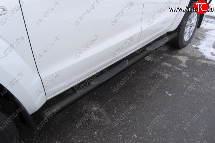 15 949 р. Защита порогов d76 с проступями  Volkswagen Amarok (2016-2022) рестайлинг (Цвет: серебристый)  с доставкой в г. Майкоп