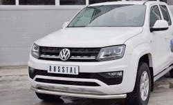 13 999 р. Защита переднего бампера (Ø63 мм, нержавейка) SLITKOFF  Volkswagen Amarok (2016-2022) рестайлинг  с доставкой в г. Майкоп. Увеличить фотографию 3