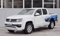 18 549 р. Защита переднего бампера (2 трубыØ63 мм, нержавейка) SLITKOFF  Volkswagen Amarok (2016-2022) рестайлинг  с доставкой в г. Майкоп. Увеличить фотографию 2