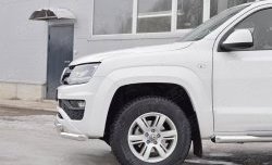 18 549 р. Защита переднего бампера (2 трубыØ63 мм, нержавейка) SLITKOFF  Volkswagen Amarok (2016-2022) рестайлинг  с доставкой в г. Майкоп. Увеличить фотографию 4